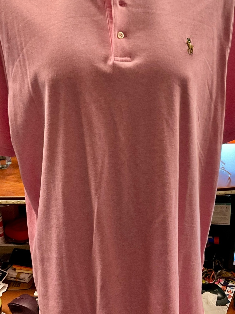Ralph Lauren Pink Crewneck Tee with Polo Label